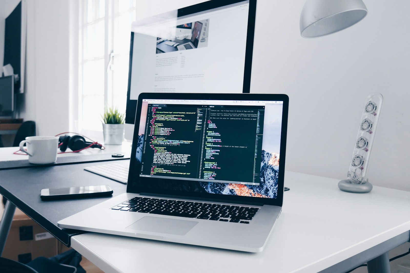 Developer working on a web project